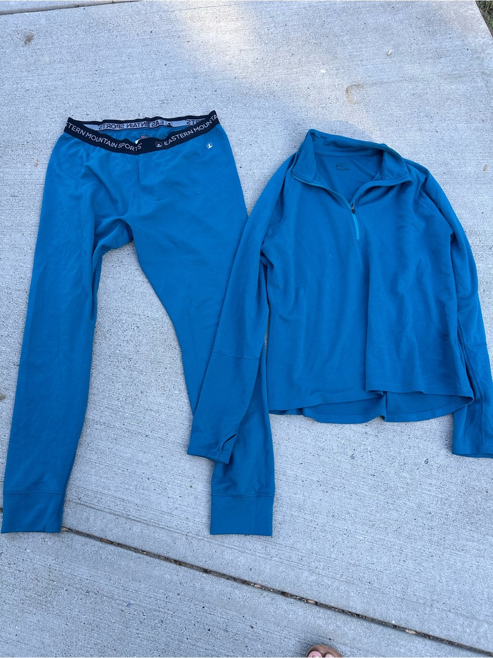 Eastern Mountain Sports Teal Techwick Base Layer Set